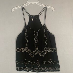 BKE Black Beaded Camisole Top Elegant Evening Ladies Size Small